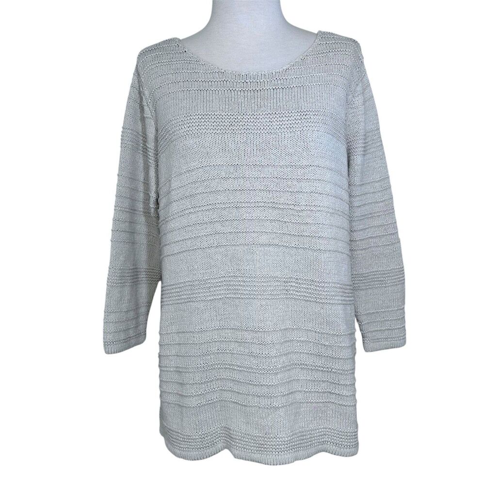 Coldwater Creek Womens XL Knit Sweater Soft Textured Ribbed Pullover NEW w/ TAGS